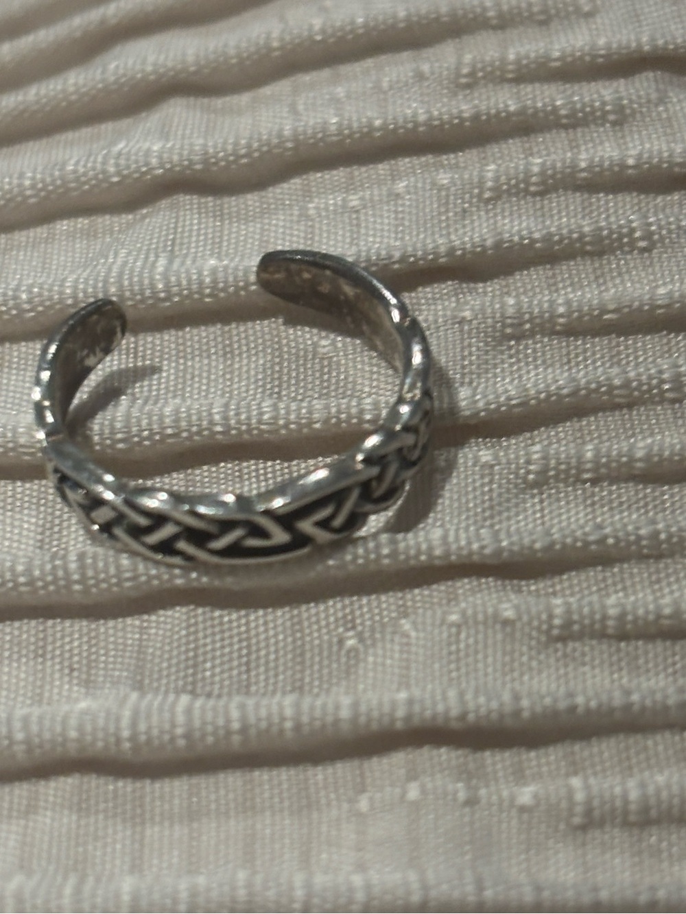 CELTIC KNOT TOE RING .925 Sterling Silver Fine Jewelry Sz 4 Adjustable band